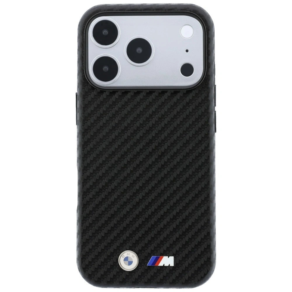Etui BMW M Carbon Metal Logo MagSafe na iPhone 17 Pro / 18 Pro - czarne – zdjęcie 3