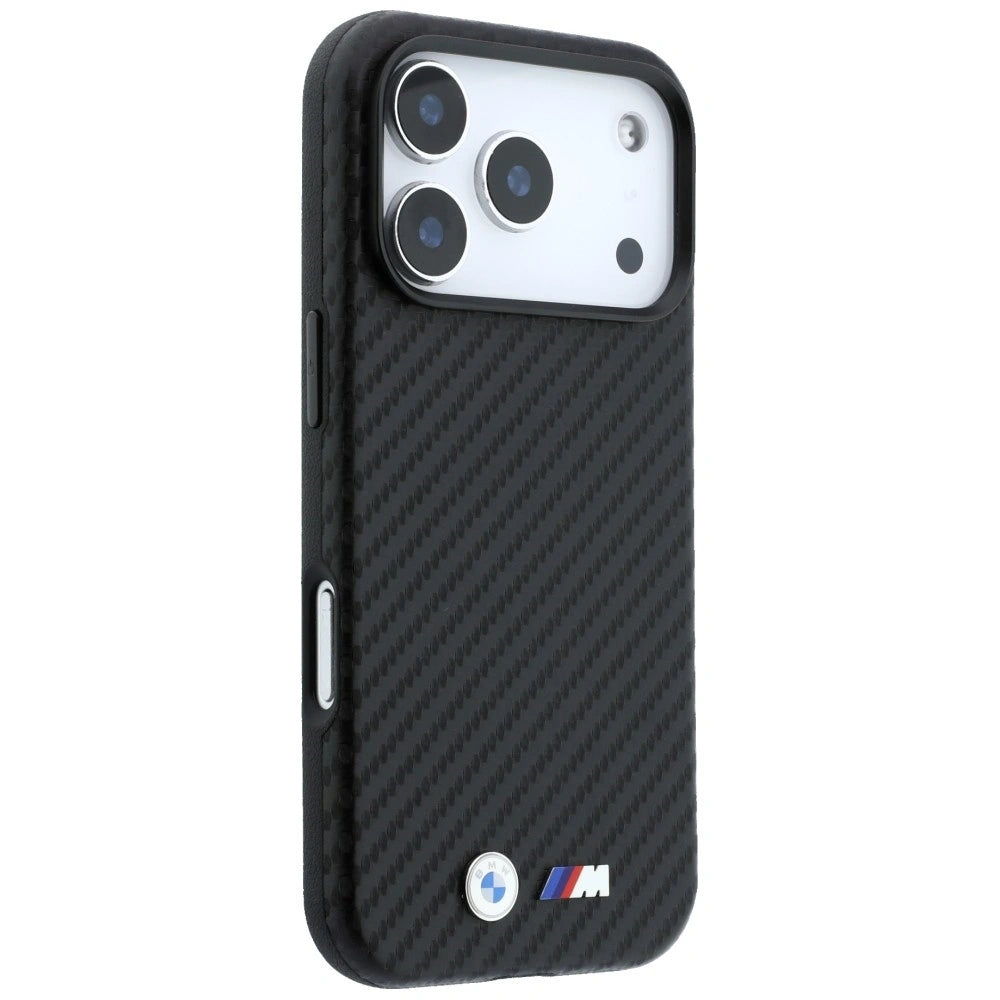 Etui BMW M Carbon Metal Logo MagSafe na iPhone 17 Pro / 18 Pro - czarne – zdjęcie 4