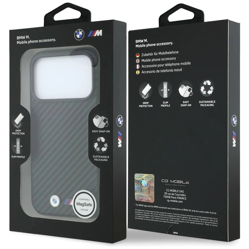 Etui BMW M Carbon Metal Logo MagSafe na iPhone 17 Pro / 18 Pro - czarne – zdjęcie 8