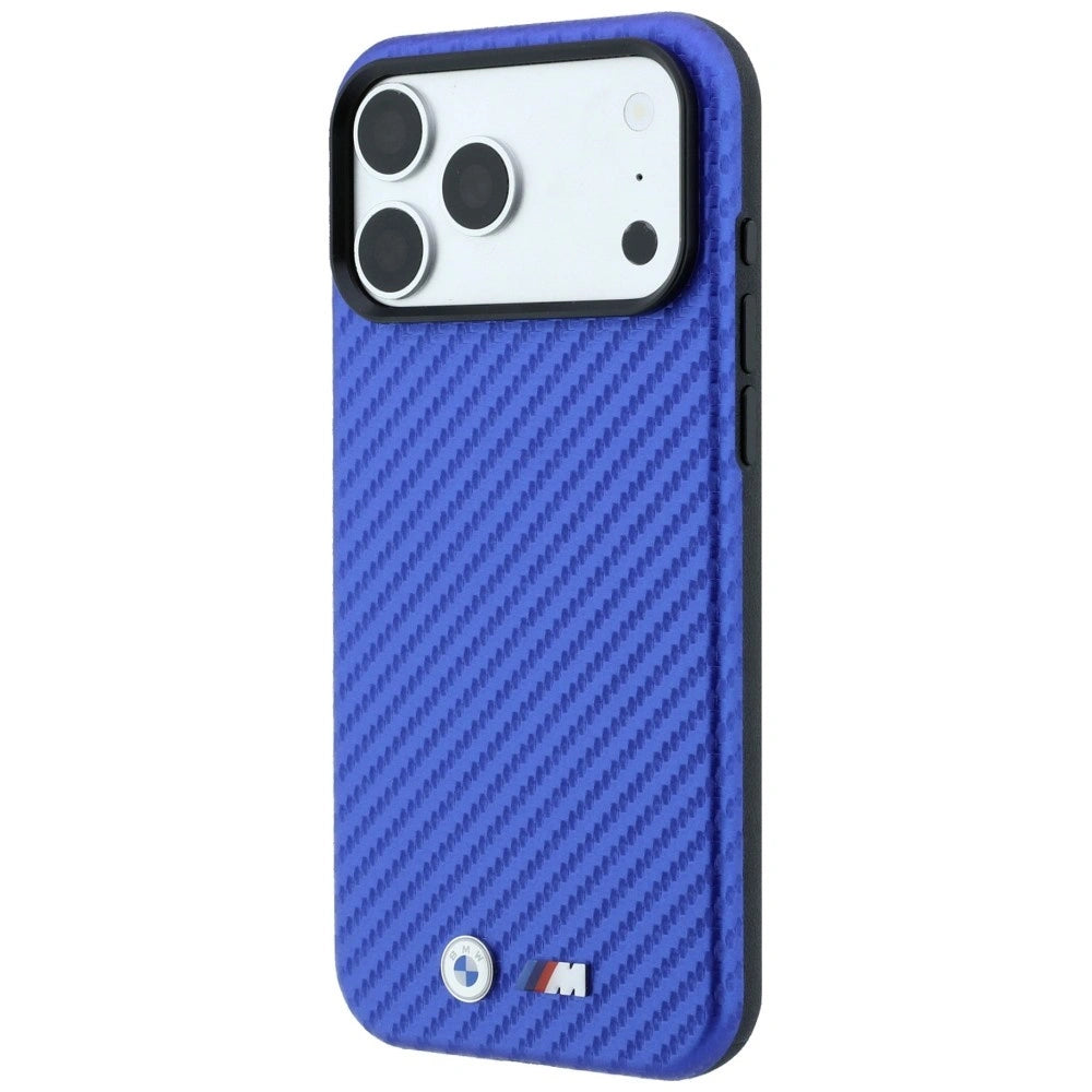 Etui BMW M Carbon Metal Logo MagSafe na iPhone 18 Pro / 17 Pro - niebieskie – zdjęcie 2