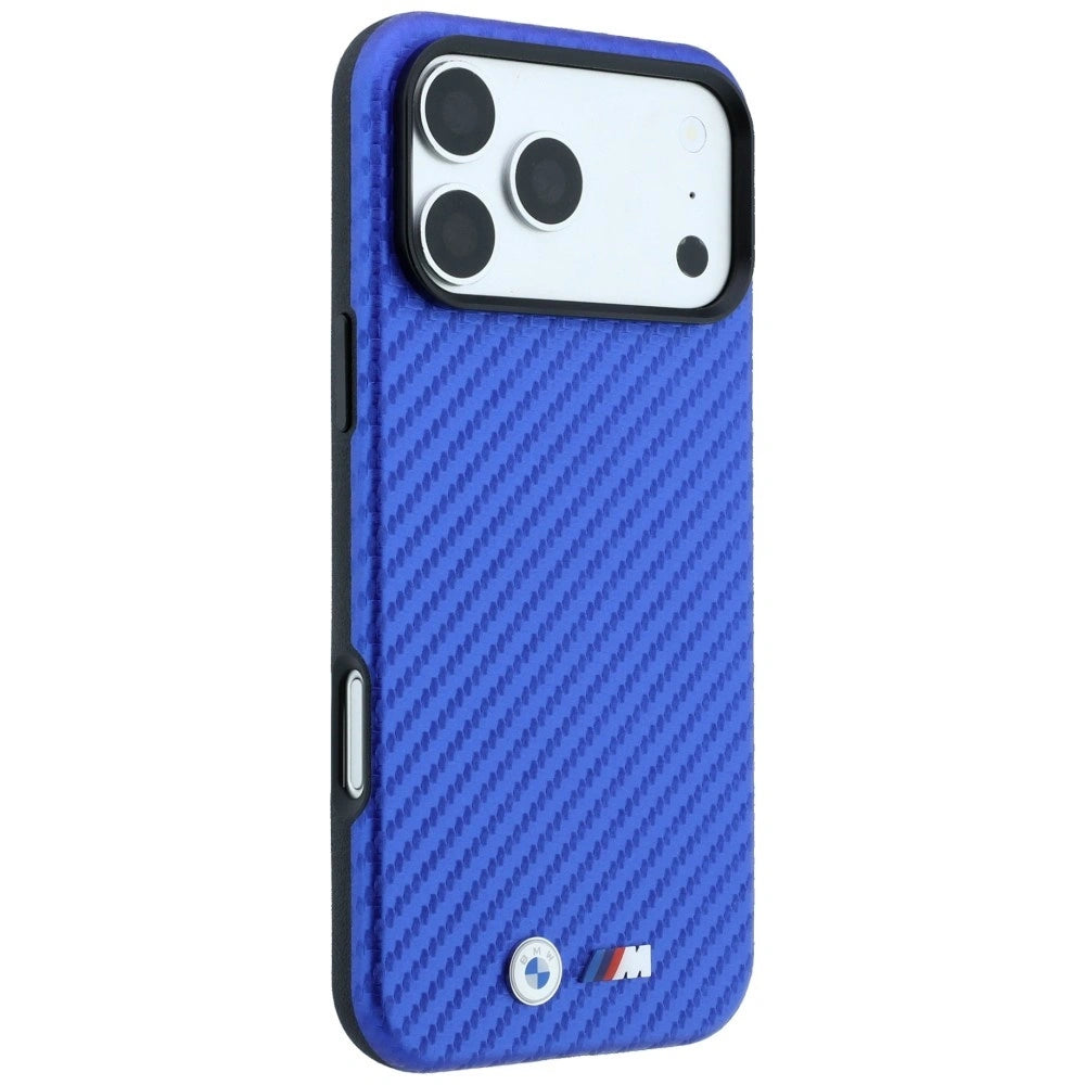 Etui BMW M Carbon Metal Logo MagSafe na iPhone 18 Pro / 17 Pro - niebieskie – zdjęcie 4