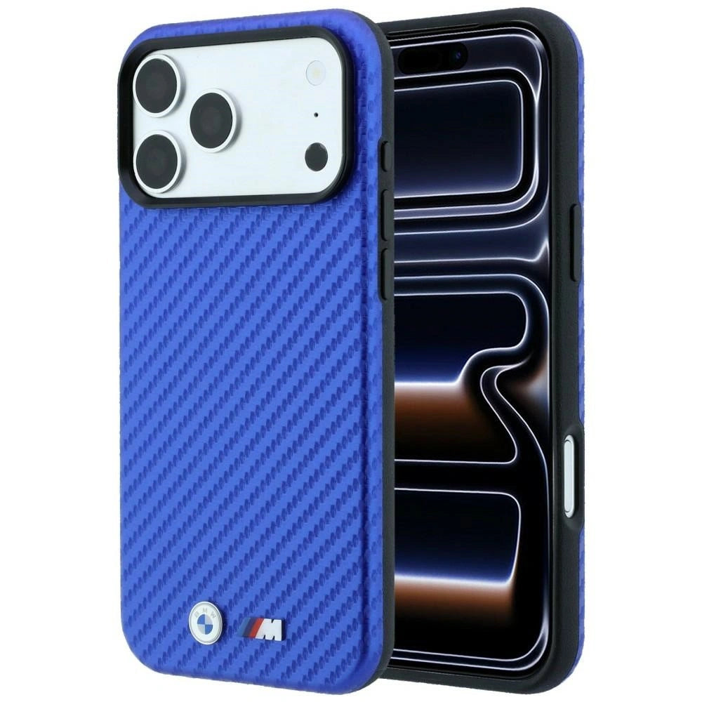 Etui BMW M Carbon Metal na iPhone 17 Pro Max / 18 Pro Max - niebieskie