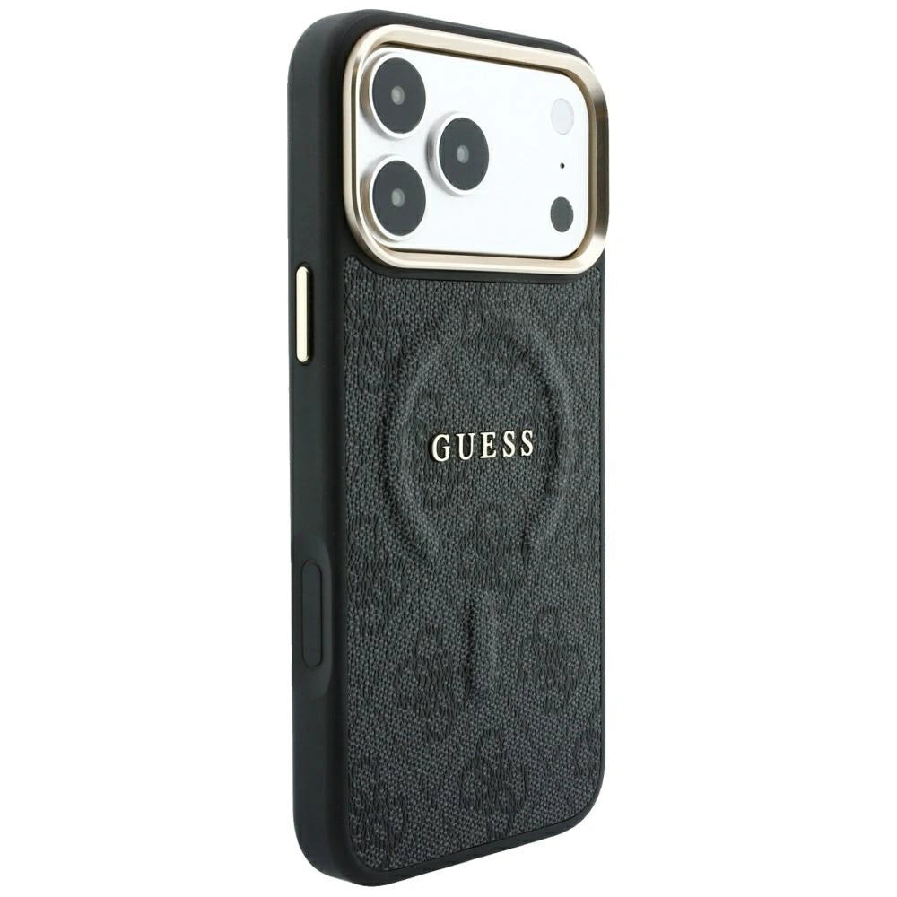 Etui Guess Embossed 4G Classic MagSafe na iPhone 17 Pro / 18 Pro - czarne – zdjęcie 4