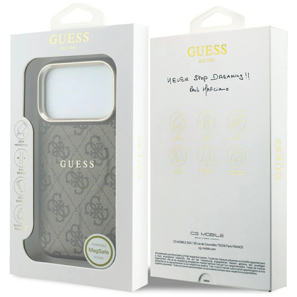 Etui Guess Embossed 4G Classic na iPhone 17 Pro Max / 18 Pro Max - brązowe – zdjęcie 8