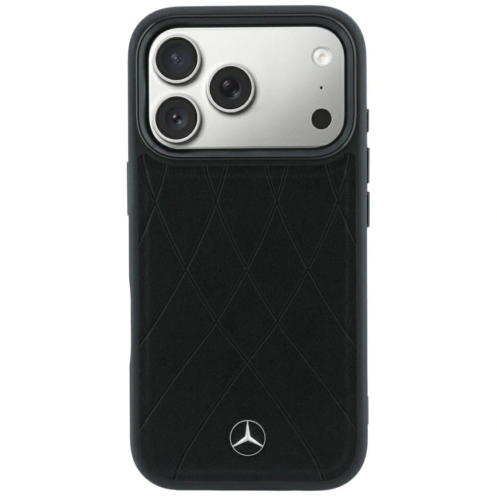 Etui Mercedes Leather Crossed Lines na iPhone 17 Pro / 18 Pro - czarne – zdjęcie 3