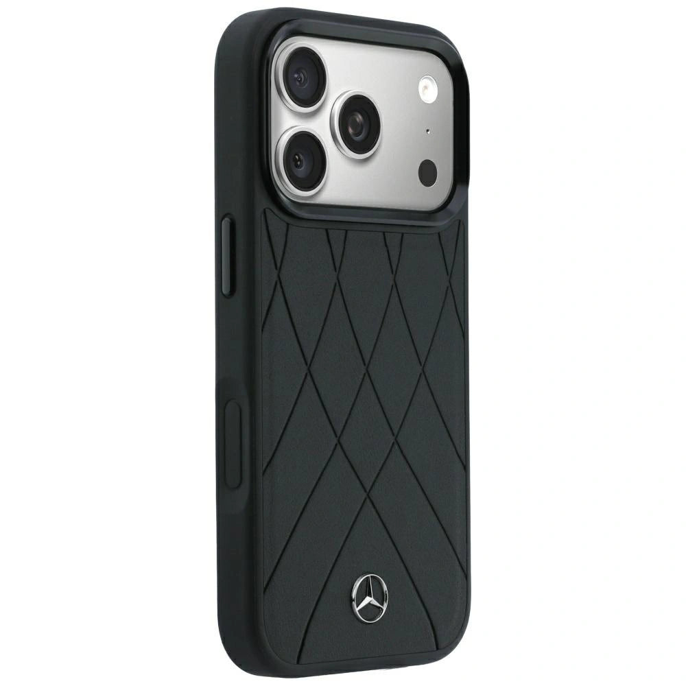 Etui Mercedes Leather Crossed Lines na iPhone 17 Pro / 18 Pro - czarne – zdjęcie 4
