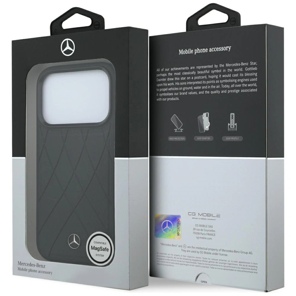 Etui Mercedes Leather Crossed Lines na iPhone 17 Pro / 18 Pro - czarne – zdjęcie 8