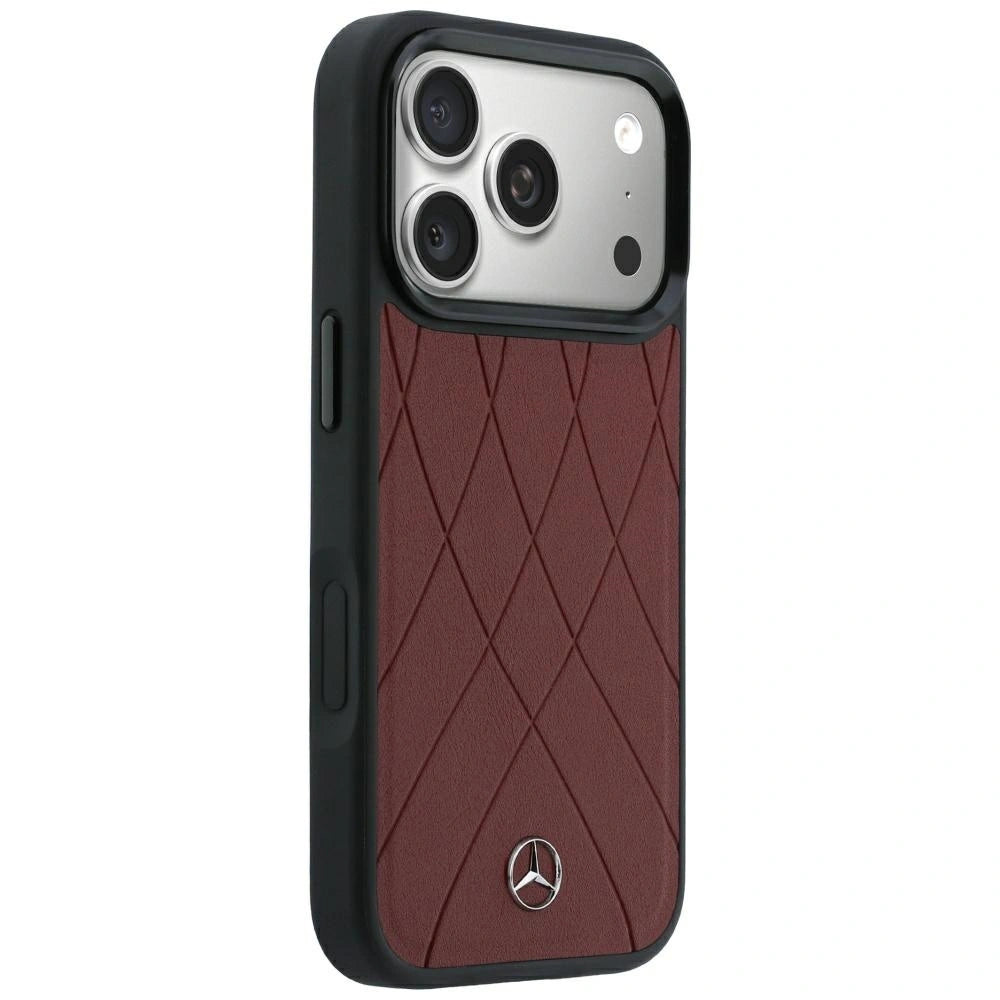 Etui Mercedes Leather na iPhone 17 Pro Max / 18 Pro Max - burgundowe – zdjęcie 4