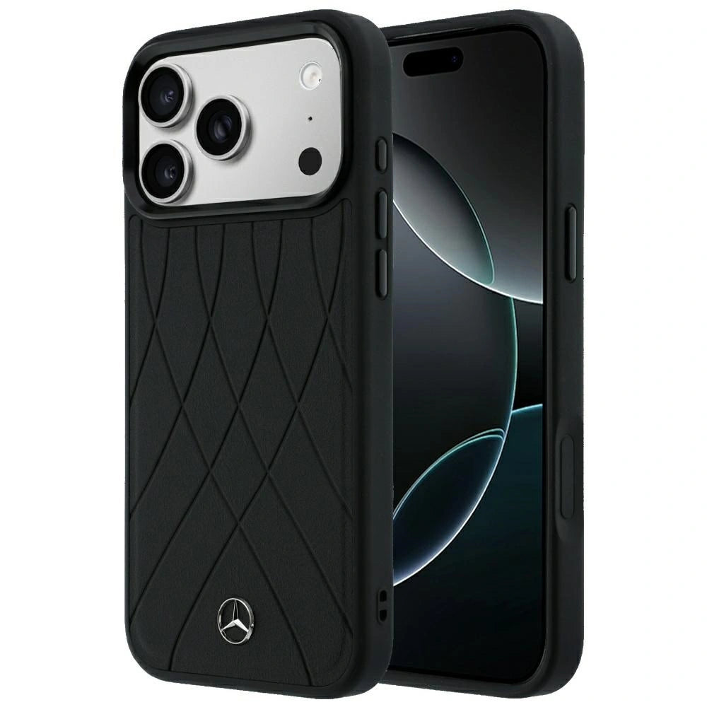 Etui Mercedes Leather Crossed na iPhone 17 Pro Max / 18 Pro Max - czarne