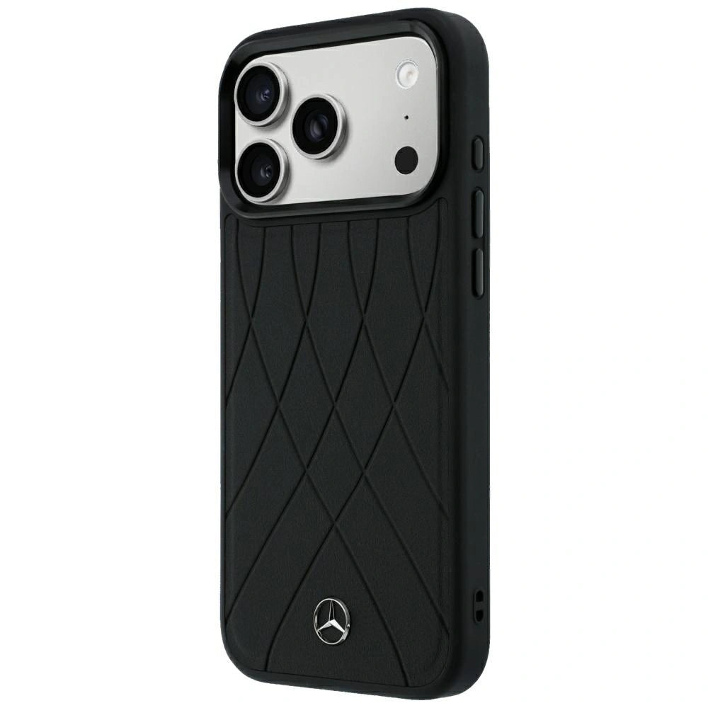 Etui Mercedes Leather Crossed na iPhone 17 Pro Max / 18 Pro Max - czarne – zdjęcie 2
