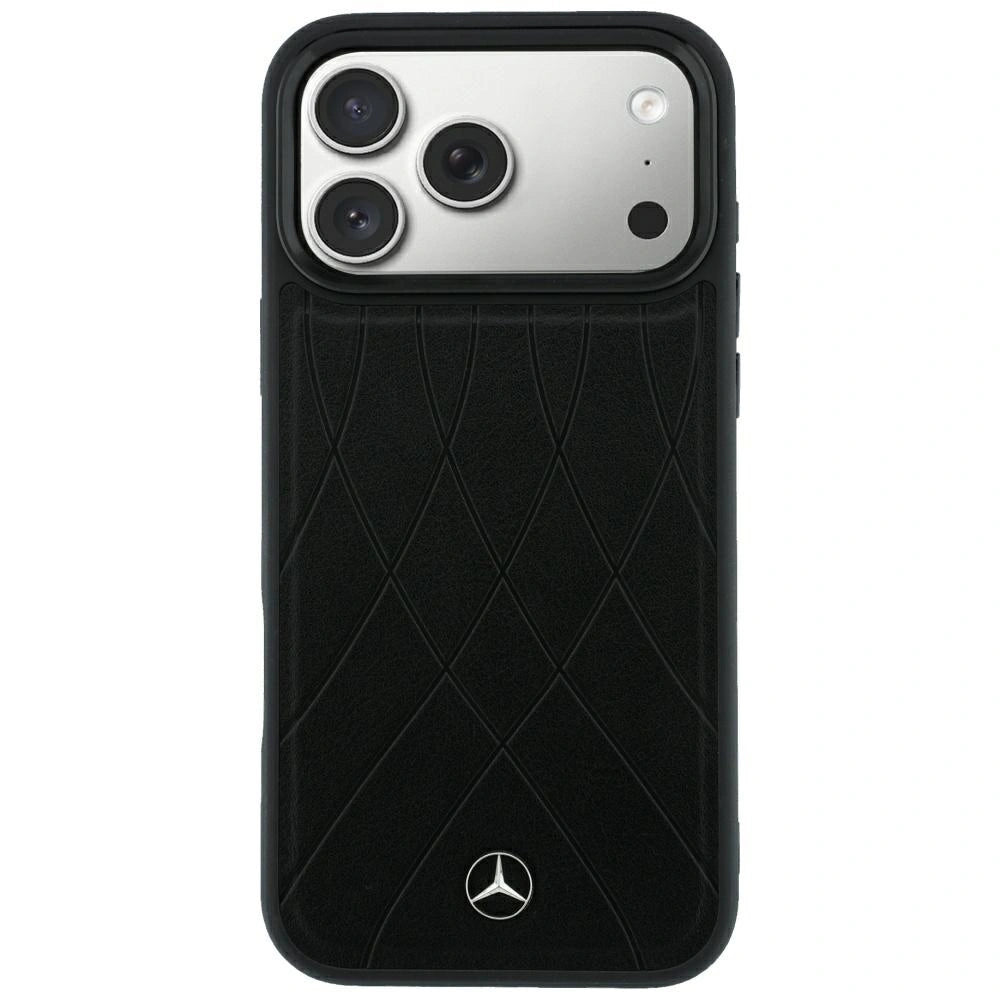 Etui Mercedes Leather Crossed na iPhone 17 Pro Max / 18 Pro Max - czarne – zdjęcie 3