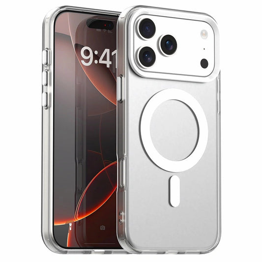 Etui magnetyczne hybrydowe iPhone 18 Pro Max / 17 Pro Max PC PET - białe