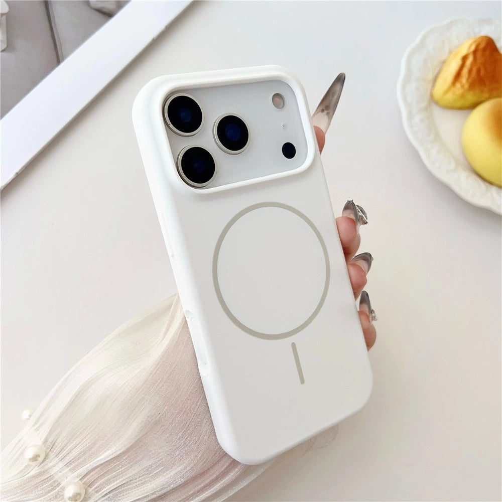 For iPhone 18 Pro / 17 Pro Magnetic Case Liquid Silicone Anti-Drop - White – zdjęcie 2