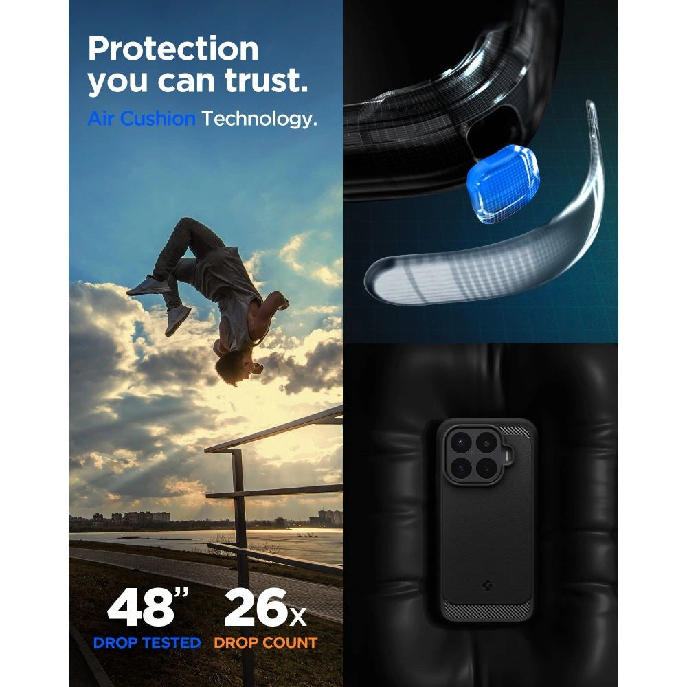 Etui Spigen Rugged Armor na Xiaomi 17T Pro - czarne matowe – zdjęcie 7