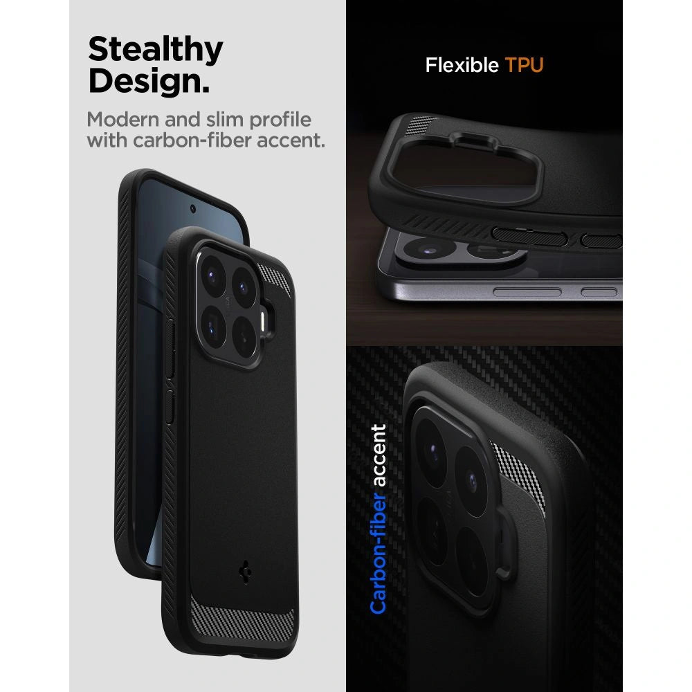 Etui Spigen Rugged Armor na Xiaomi 17T Pro - czarne matowe – zdjęcie 8