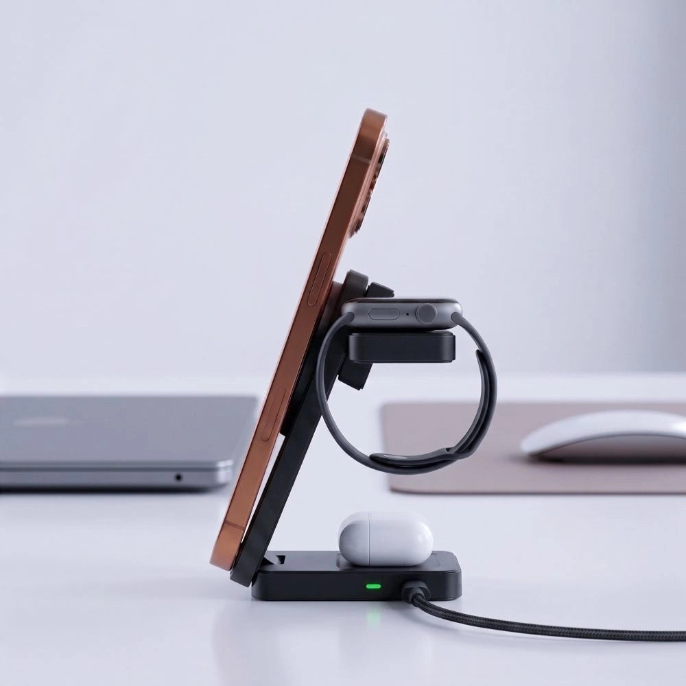 Ładowarka bezprzewodowa Tech-Protect A56 3in1 MagSafe + kabel - czarna – zdjęcie 8