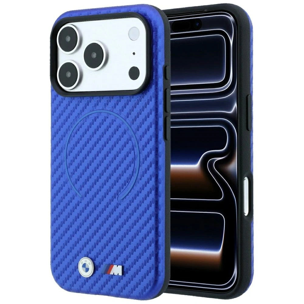 Etui BMW M Carbon Printed na iPhone 17 Pro Max / 18 Pro Max - niebieskie
