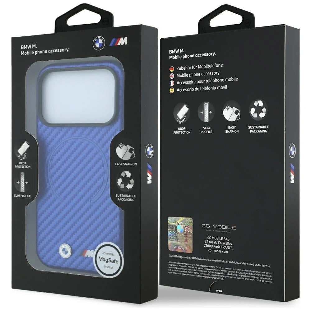 Etui BMW M Carbon Printed na iPhone 17 Pro Max / 18 Pro Max - niebieskie – zdjęcie 8