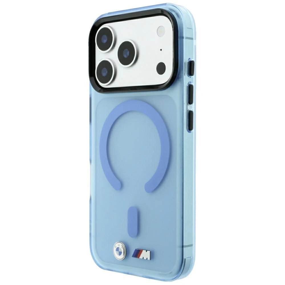 Etui BMW M IML Frosted Metal Logo & na iPhone 17 Pro / 18 Pro - niebieskie – zdjęcie 2