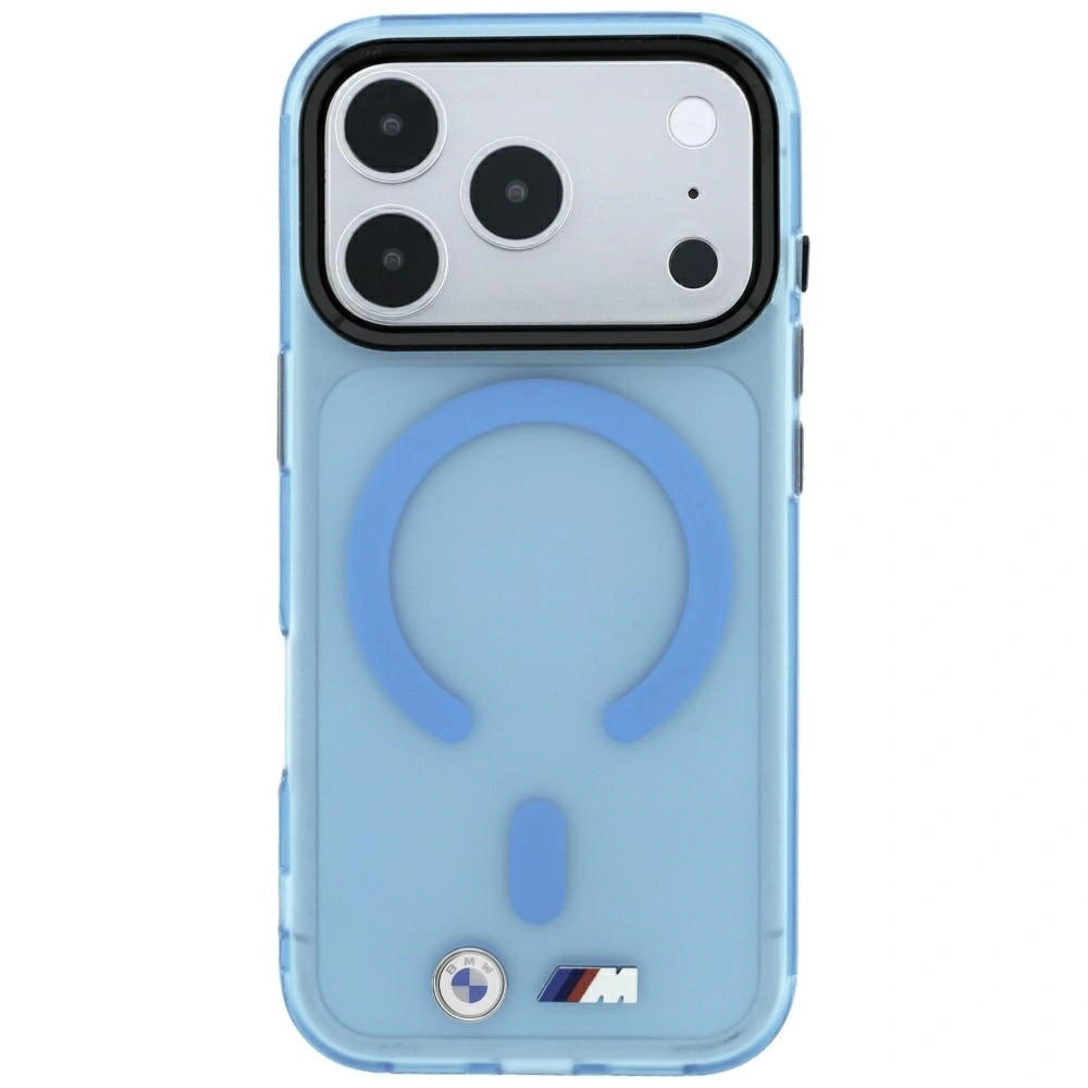 Etui BMW M IML Frosted Metal Logo & na iPhone 17 Pro / 18 Pro - niebieskie – zdjęcie 3