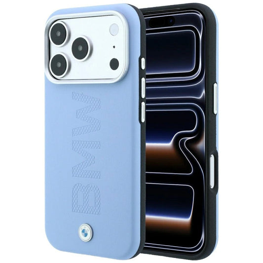 Etui BMW Sign Centered Deboss MagSafe na iPhone 18 Pro / 17 Pro - niebieskie