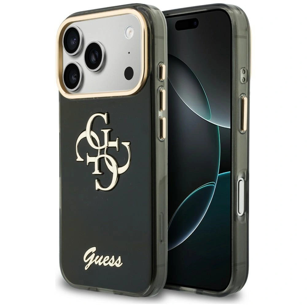 Etui Guess IML 4G Script Metal na iPhone 17 Pro Max / 18 Pro Max - czarne