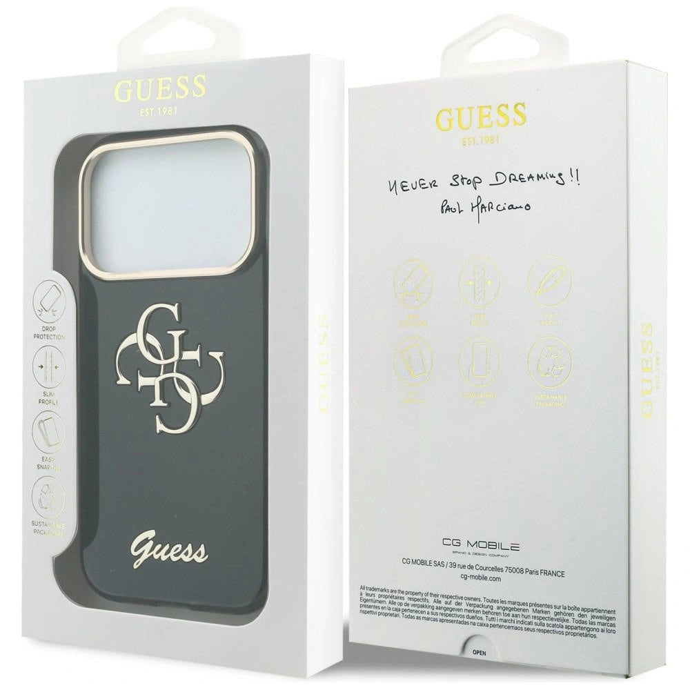 Etui Guess IML 4G Script Metal na iPhone 17 Pro Max / 18 Pro Max - czarne – zdjęcie 8