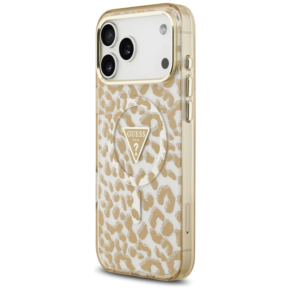 Etui Guess IML Leopard Glitter na iPhone 17 Pro / 18 Pro - brązowe – zdjęcie 2