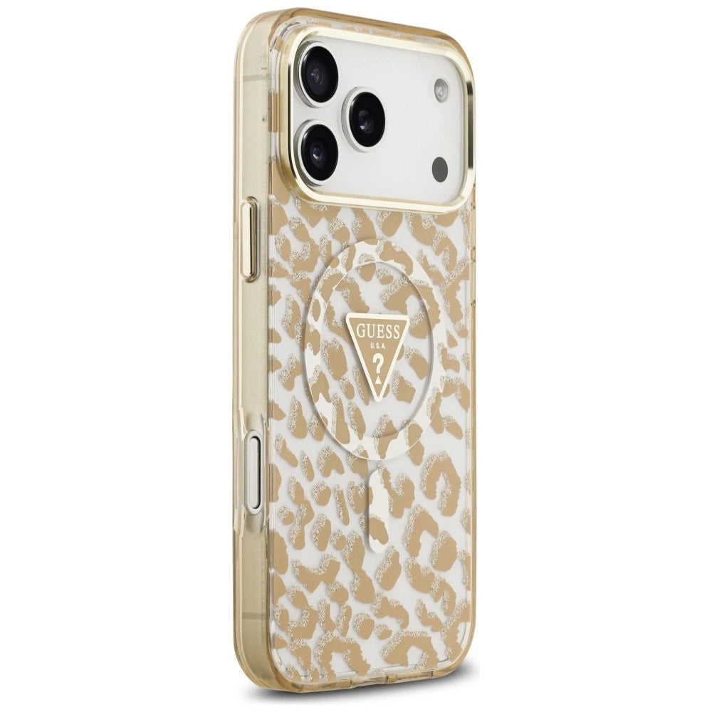 Etui Guess IML Leopard Glitter na iPhone 17 Pro / 18 Pro - brązowe – zdjęcie 4