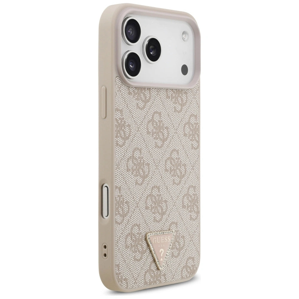 Etui Guess Leather 4G Triangle na iPhone 17 Pro Max / 18 Pro Max - różowe – zdjęcie 4