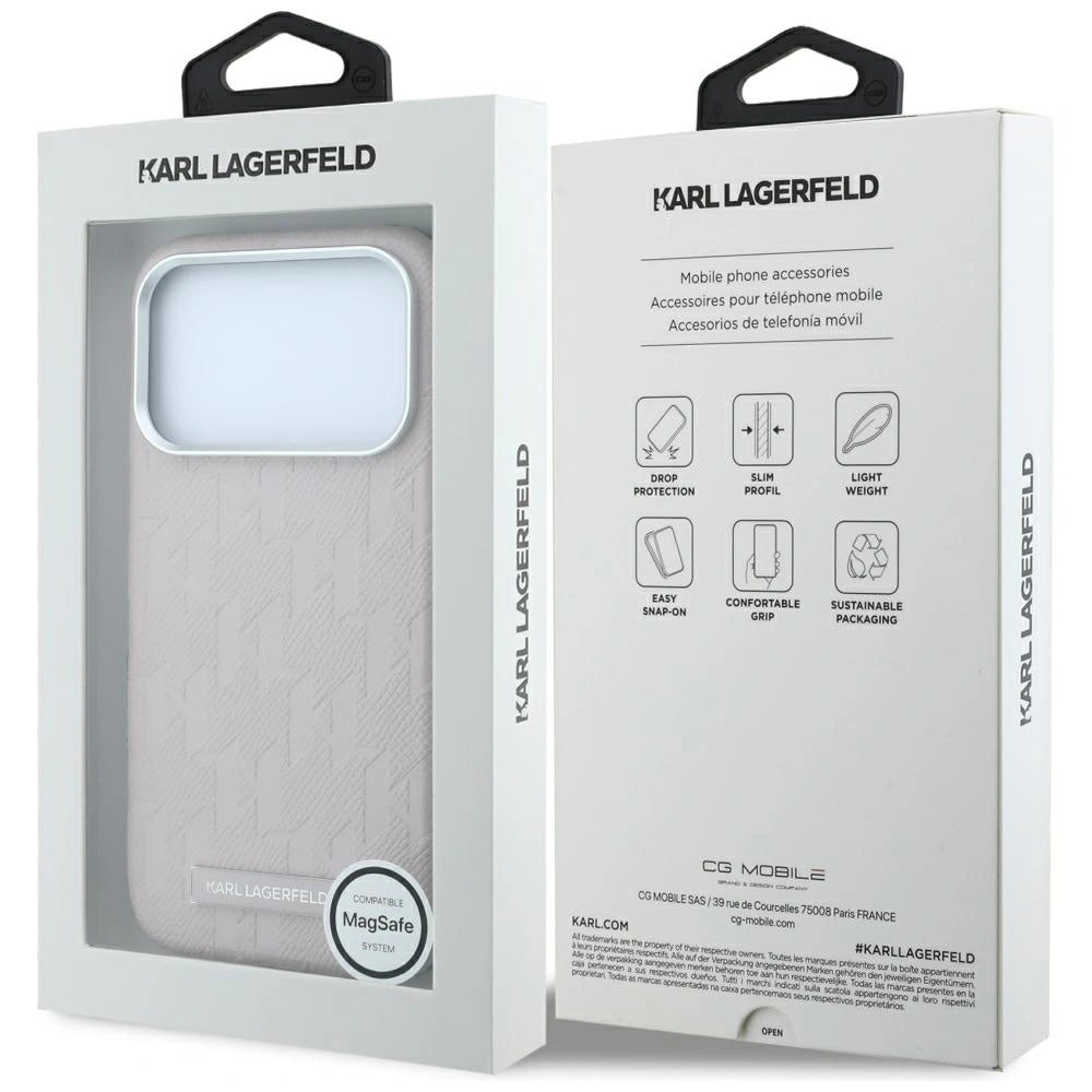 Etui Karl Lagerfeld Grained Mono Resin Logo MagSafe na iPhone 18 Pro / 17 Pro - różowe – zdjęcie 8