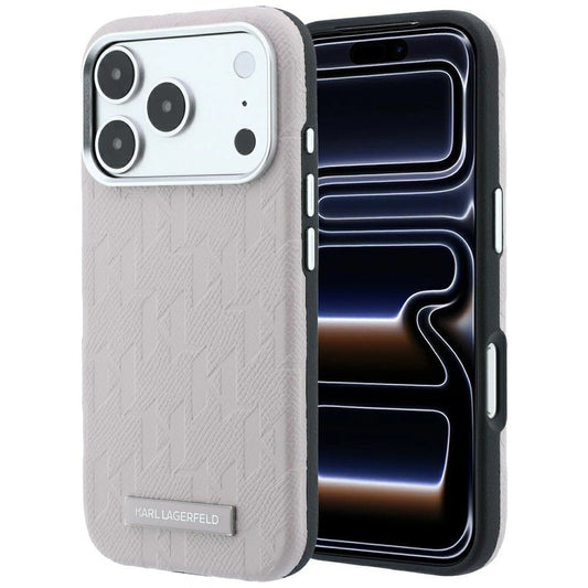 Etui Karl Lagerfeld Grained na iPhone 17 Pro Max / 18 Pro Max - różowe