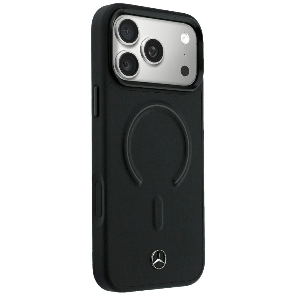 Etui Mercedes Leather 3D MagSafe do iPhone 18 Pro / 17 Pro – widok z boku