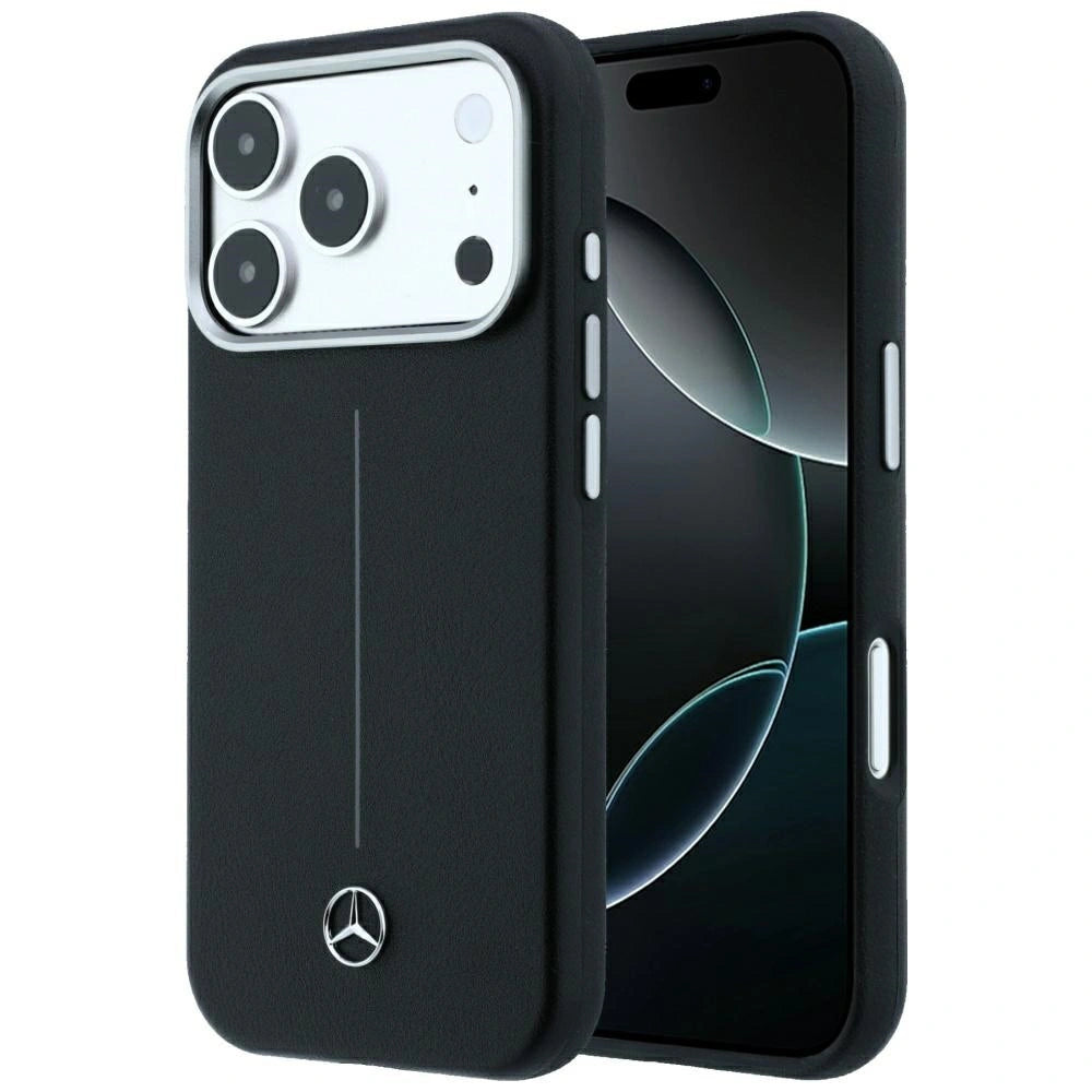 Etui Mercedes Leather Semi Wrap na iPhone 18 Pro Max / 17 Pro Max - czarne
