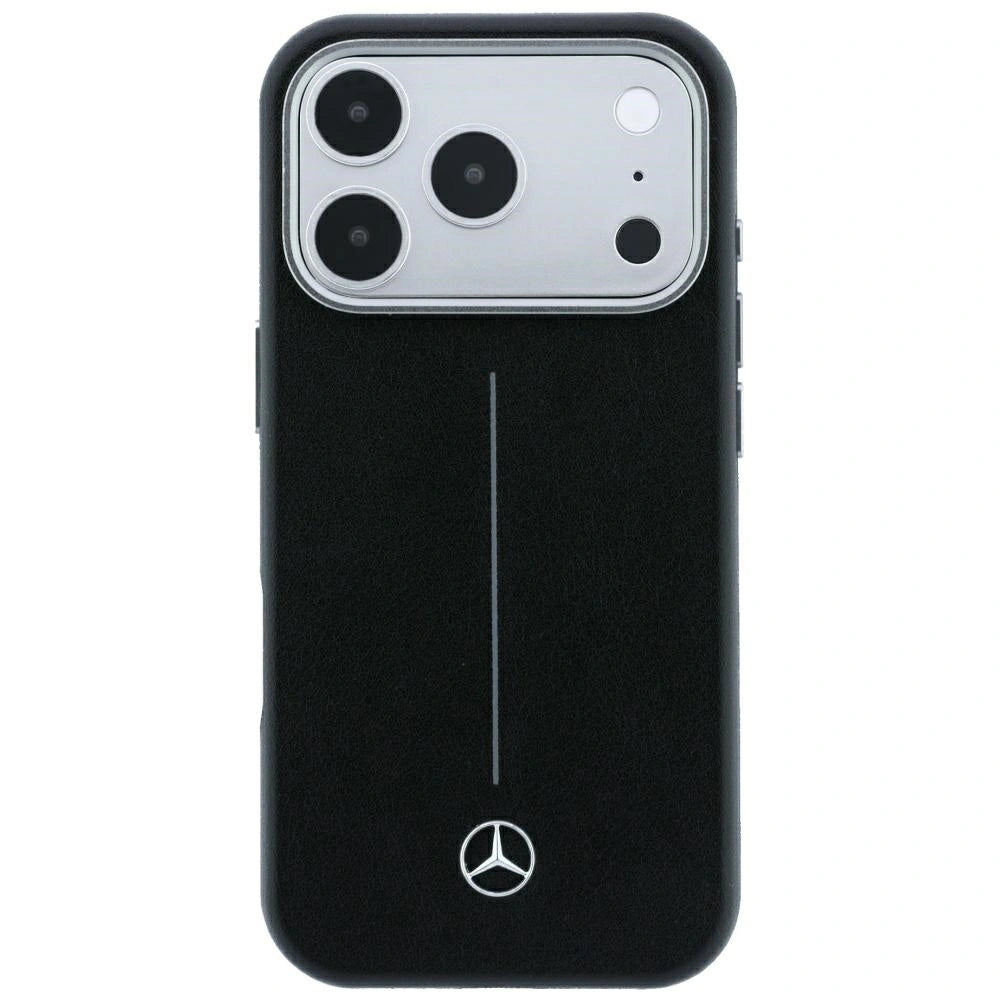 Etui Mercedes Leather Semi Wrap na iPhone 18 Pro Max / 17 Pro Max - czarne – zdjęcie 3