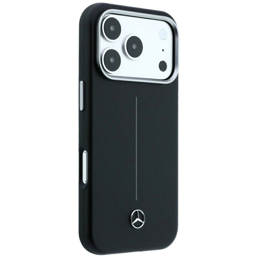 Etui Mercedes Leather Semi Wrap na iPhone 18 Pro Max / 17 Pro Max - czarne – zdjęcie 4