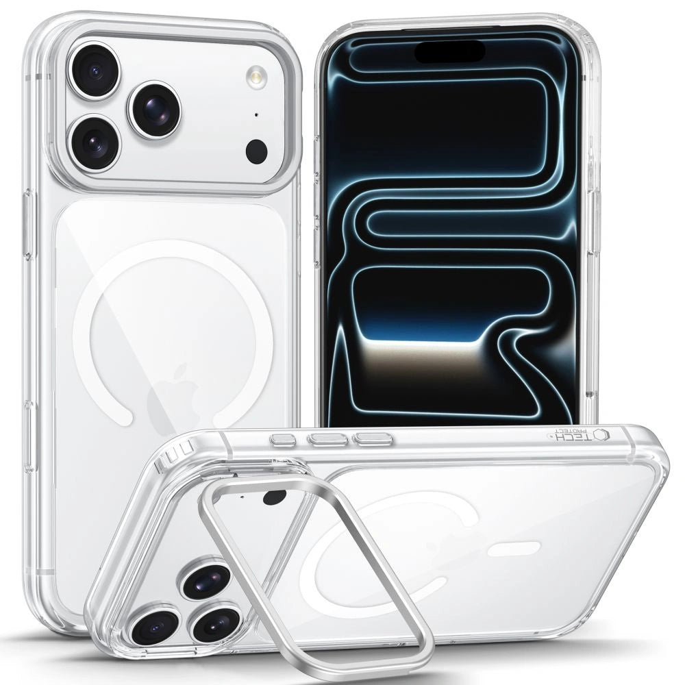 Etui Tech-Protect MagStand na iPhone 18 Pro / 17 Pro - przezroczyste