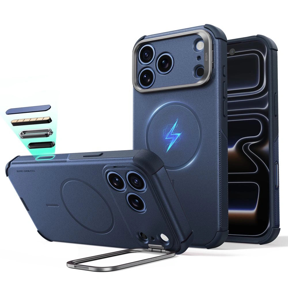 Etui ESR Cyber Tough Kickstand na iPhone 18 Pro / 17 Pro - granatowe