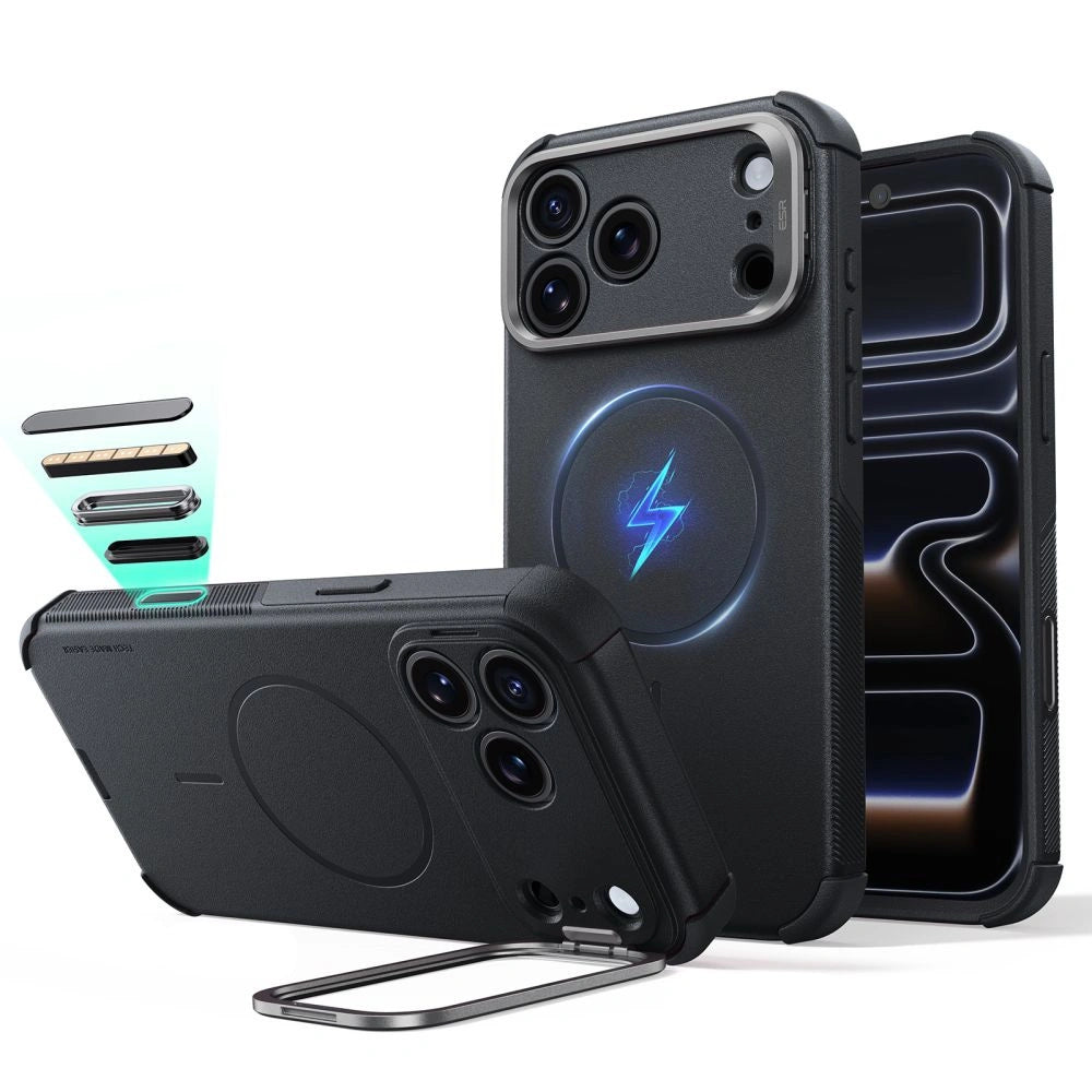 Etui ESR Cyber Tough Kickstand na iPhone 18 Pro Max / 17 Pro Max - czarne