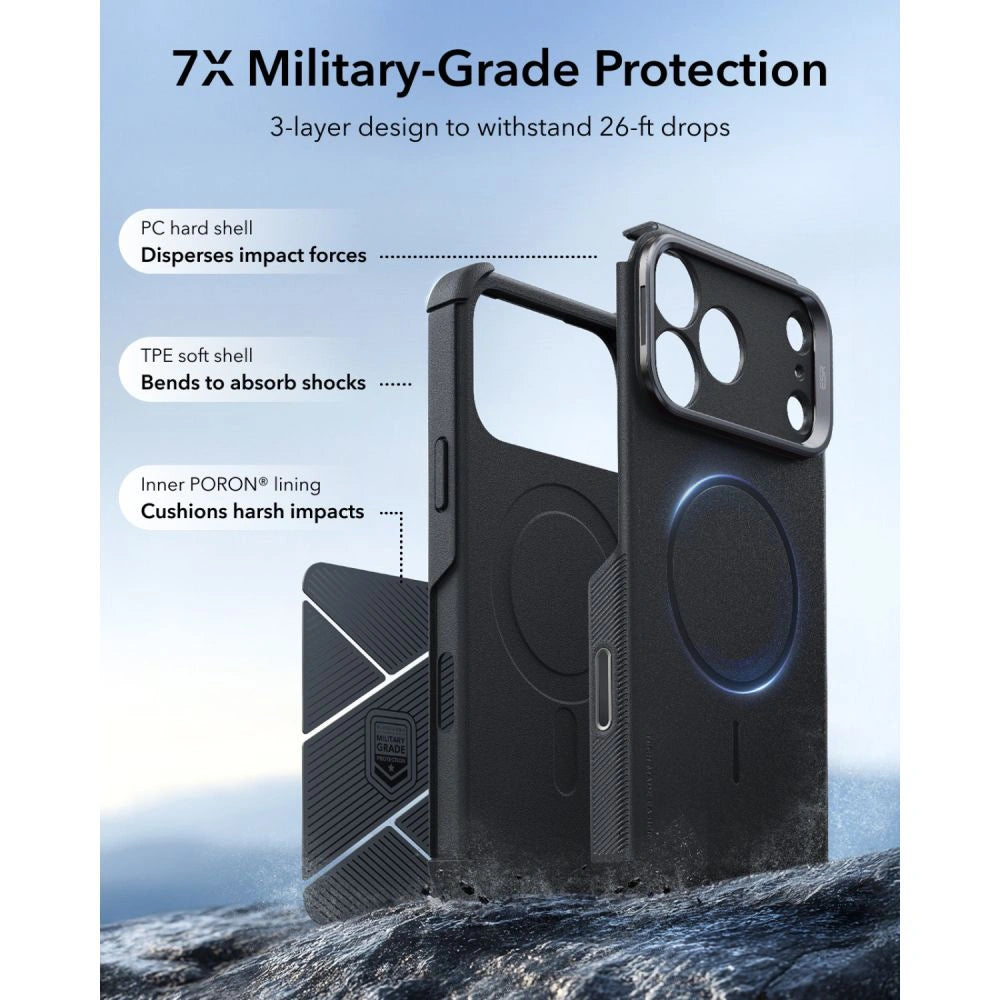 Etui ESR Cyber Tough Kickstand na iPhone 18 Pro Max / 17 Pro Max - czarne – zdjęcie 3