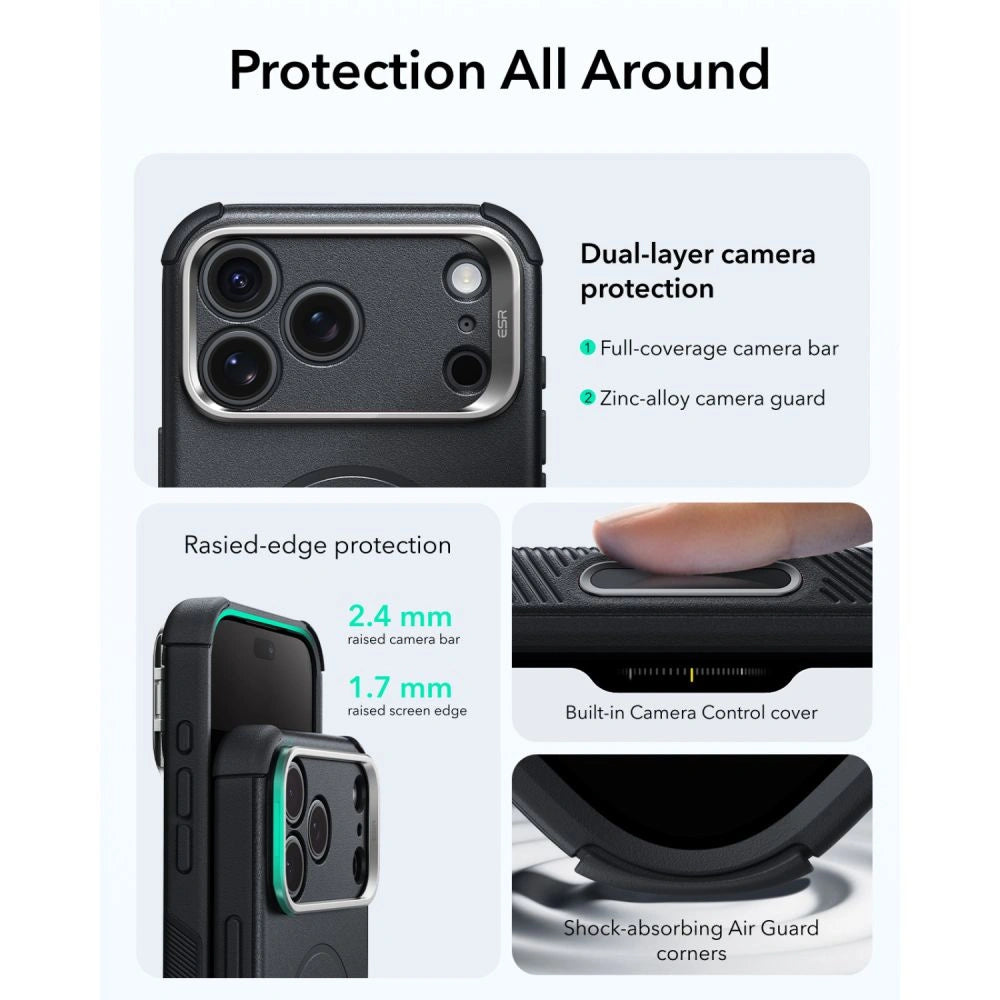 Etui ESR Cyber Tough Kickstand na iPhone 18 Pro Max / 17 Pro Max - czarne – zdjęcie 5
