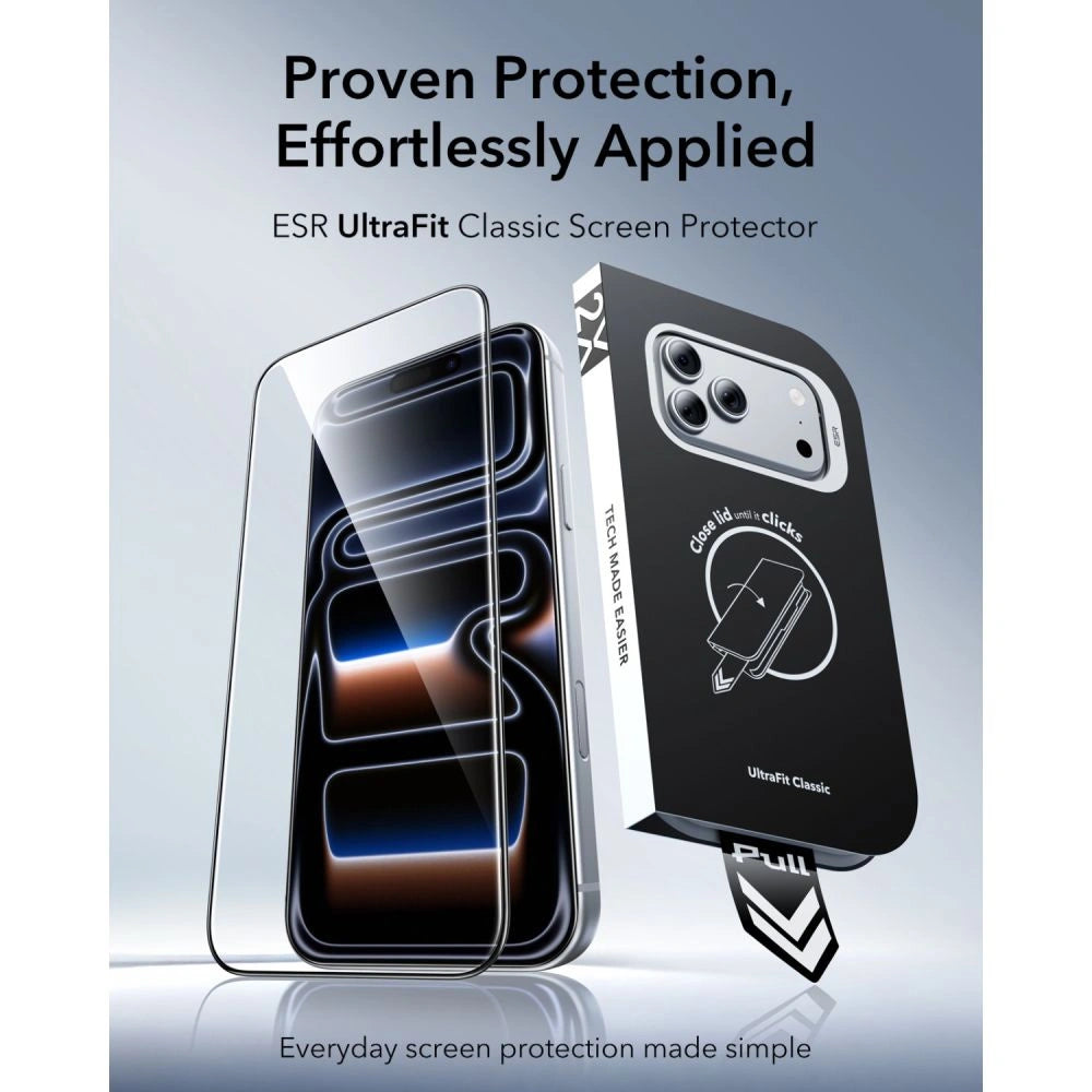 Szkło hartowane ESR UltraFit na iPhone 18 Pro Max / 17 Pro Max - czarne – zdjęcie 2