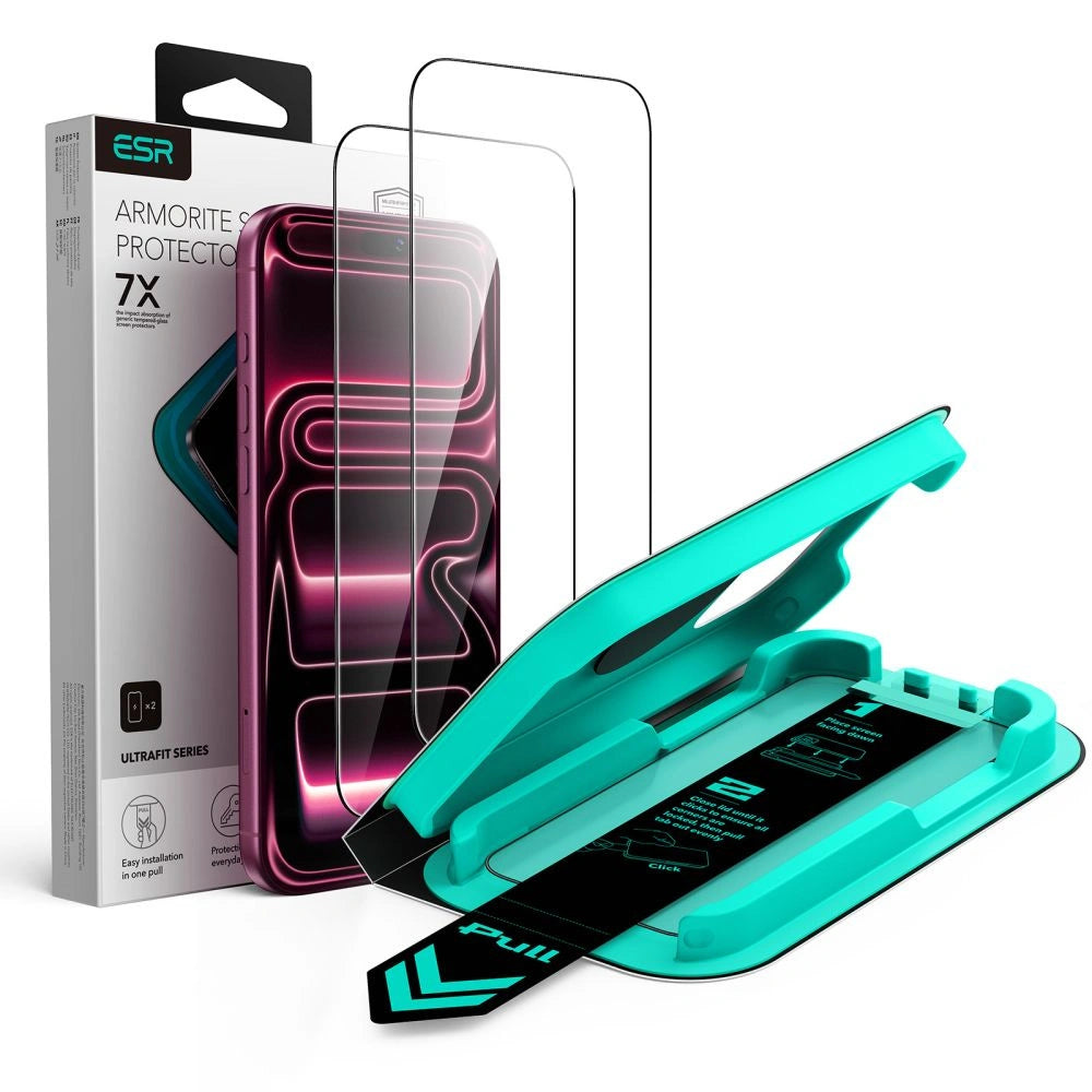 Szkło hartowane ESR UltraFit Armorite na iPhone 18 Pro / 17 Pro - czarne