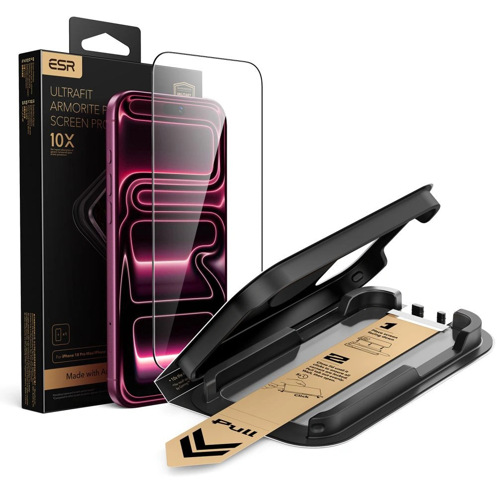 Szkło hartowane ESR UltraFit na iPhone 18 Pro Max / 17 Pro Max - czarne