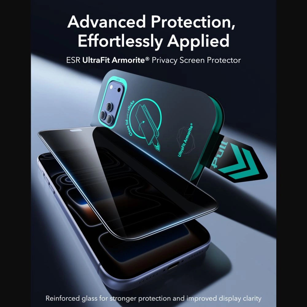 Szkło hartowane ESR UltraFit Armorite Privacy 2-Pack na iPhone 18 Pro Max – zdjęcie 3