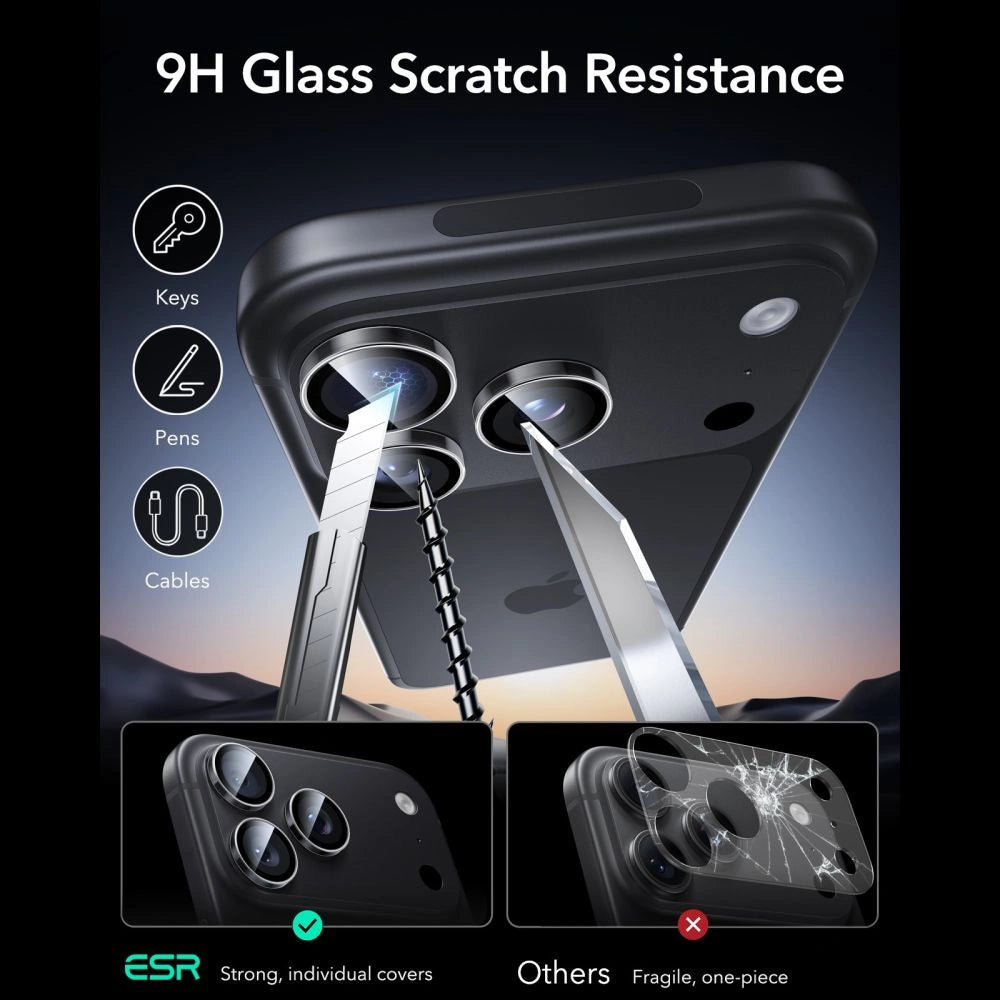 Szkło hartowane na aparat ESR na iPhone 18 Pro / 18 Pro Max - dark cherry – zdjęcie 6