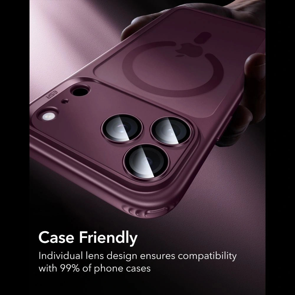 Szkło hartowane na aparat ESR Armorite Camera Protector na iPhone 18 Pro / 18 Pro Max - dark cherry – zdjęcie 8