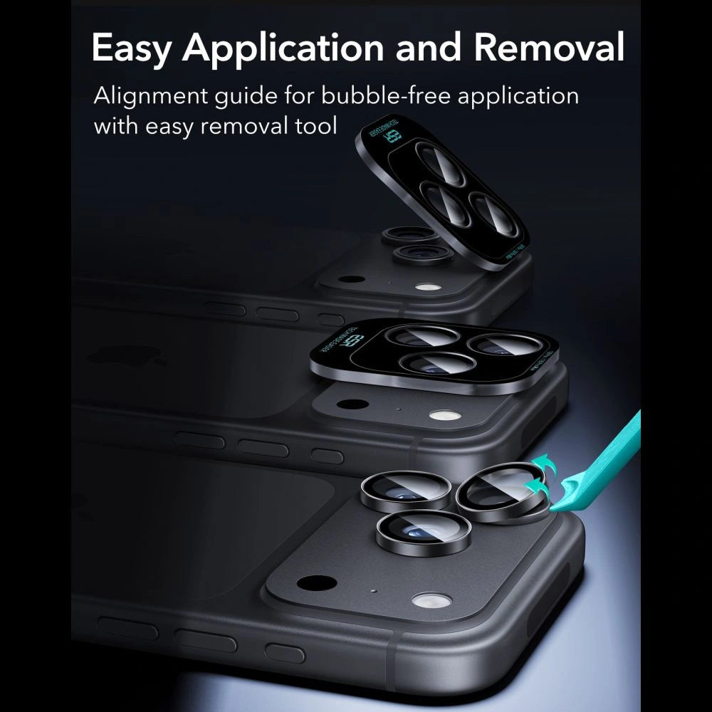 Szkło hartowane na aparat ESR na iPhone 18 Pro / 18 Pro Max - czarne – zdjęcie 7