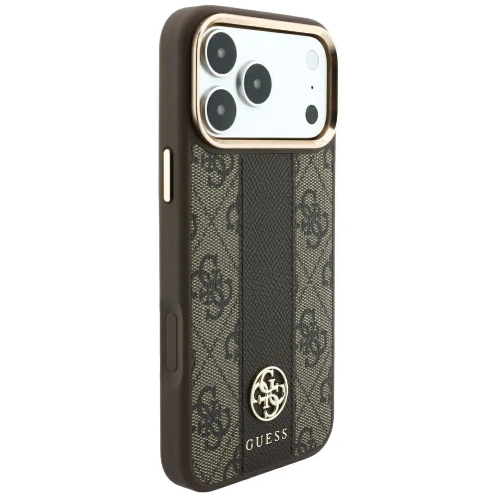Etui Guess 4G with Stripe na iPhone 17 Pro Max / 18 Pro Max - brązowe – zdjęcie 4