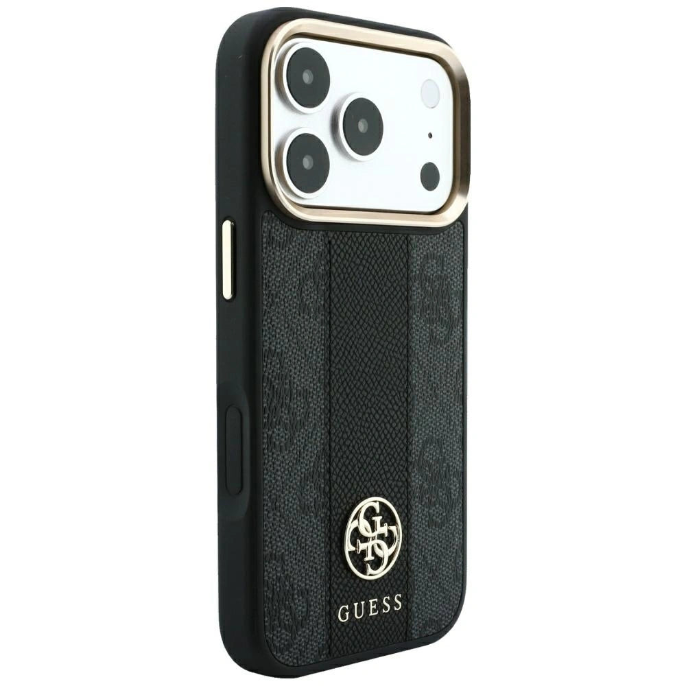 Etui Guess 4G with Stripe Round na iPhone 17 Pro Max / 18 Pro Max - czarne – zdjęcie 4